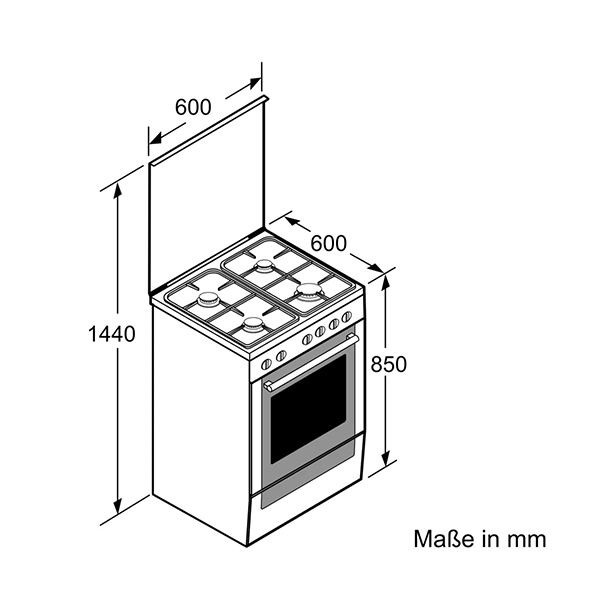 Bosch Series | 2, Stainless Steel Gas Range Cooker 4 Burner with Gas Oven-HGA120B51M - Image 8