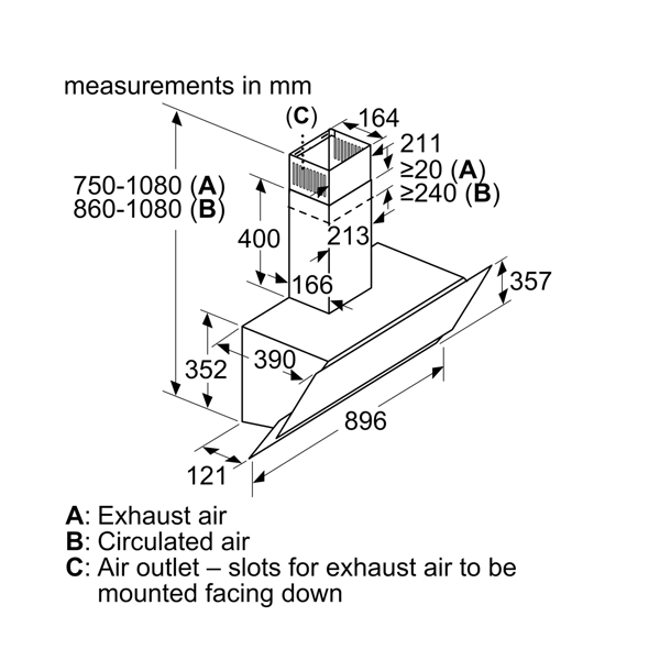 Bosch Series | 4, Wall-Mounted Inclined Cooker Hood-DWK96AJ60M - Image 5