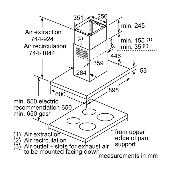 Bosch Series | 4, Stainless Steel 90cm island Cooker Hood-DIB97IM50M - Image 6